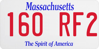 MA license plate 160RF2