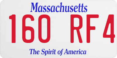 MA license plate 160RF4