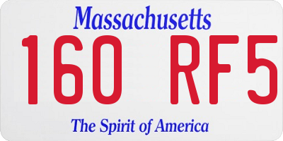 MA license plate 160RF5