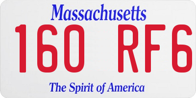 MA license plate 160RF6