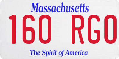MA license plate 160RG0