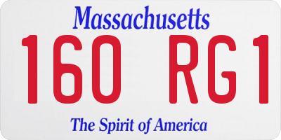 MA license plate 160RG1