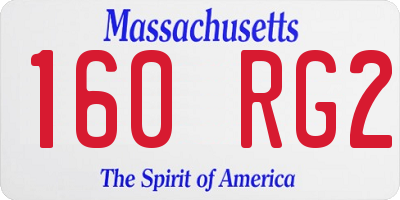 MA license plate 160RG2