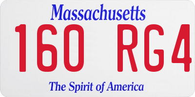 MA license plate 160RG4