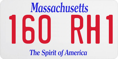 MA license plate 160RH1