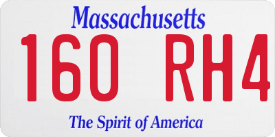 MA license plate 160RH4