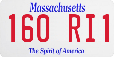 MA license plate 160RI1