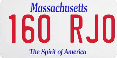 MA license plate 160RJ0