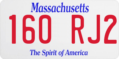 MA license plate 160RJ2