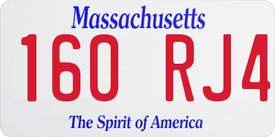 MA license plate 160RJ4
