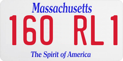MA license plate 160RL1