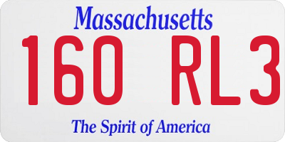 MA license plate 160RL3