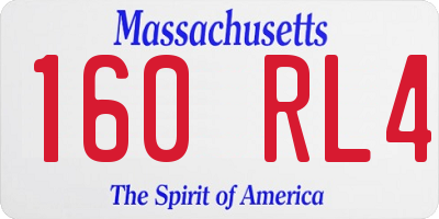 MA license plate 160RL4