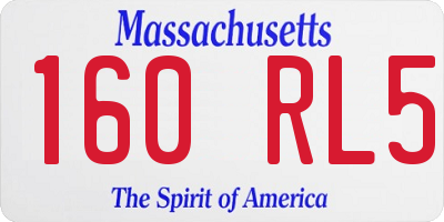 MA license plate 160RL5