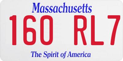 MA license plate 160RL7