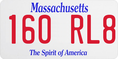 MA license plate 160RL8