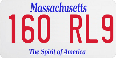 MA license plate 160RL9