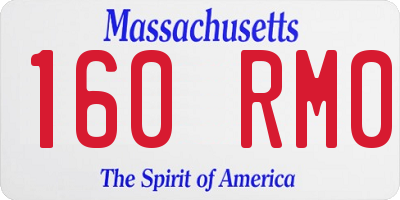 MA license plate 160RM0
