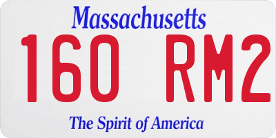 MA license plate 160RM2