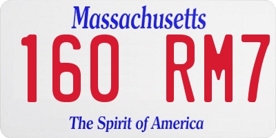 MA license plate 160RM7