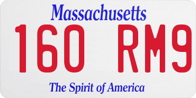 MA license plate 160RM9