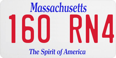 MA license plate 160RN4