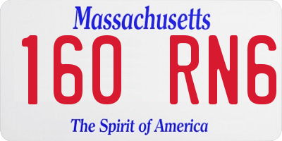 MA license plate 160RN6