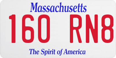 MA license plate 160RN8