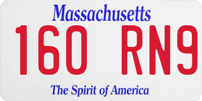 MA license plate 160RN9