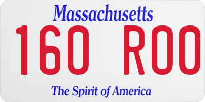 MA license plate 160RO0