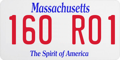 MA license plate 160RO1