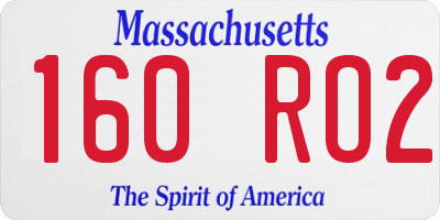 MA license plate 160RO2