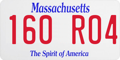 MA license plate 160RO4
