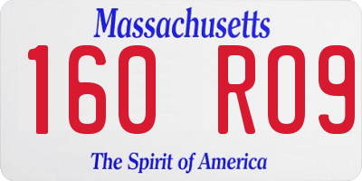 MA license plate 160RO9