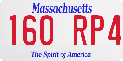 MA license plate 160RP4