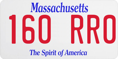 MA license plate 160RR0