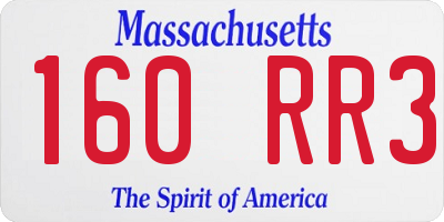 MA license plate 160RR3