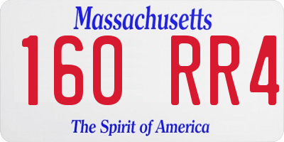 MA license plate 160RR4