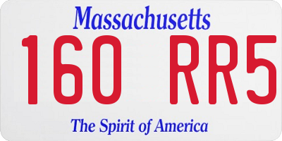 MA license plate 160RR5