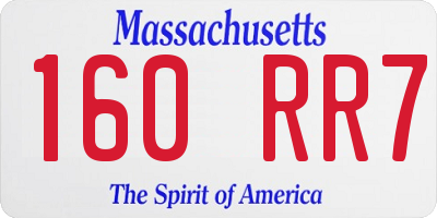 MA license plate 160RR7