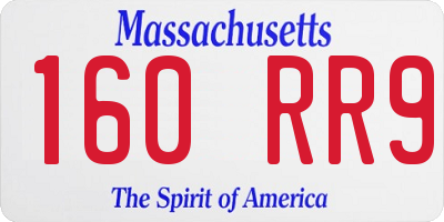 MA license plate 160RR9