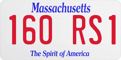 MA license plate 160RS1