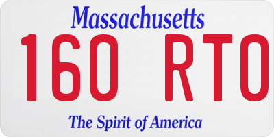 MA license plate 160RT0