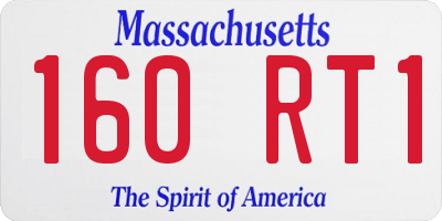 MA license plate 160RT1