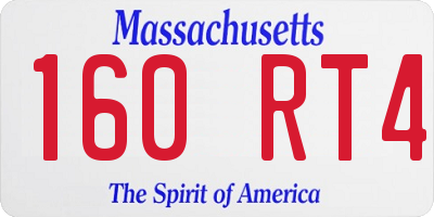 MA license plate 160RT4