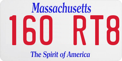 MA license plate 160RT8