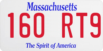 MA license plate 160RT9