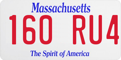 MA license plate 160RU4