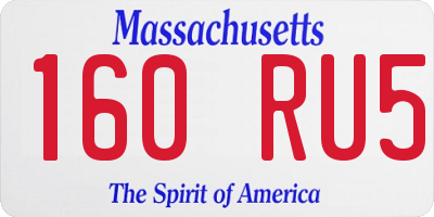 MA license plate 160RU5