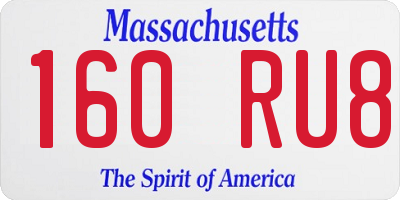 MA license plate 160RU8